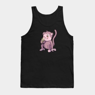 Cute Monkey Eating Yellow Banana Tank Top